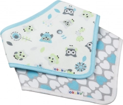 Baby slabbetje-bandana AKUKU – set van 2 stuks uil en hartjes