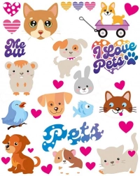 strijkapplicaties dieren – groot vel 20 × 30 cm