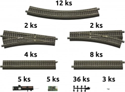 Roco geoLINE set rails met bedding en accessoires voor digitale startsets