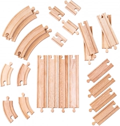 Ensemble de Rails en Bois Set 24 Pièces Bigjigs Rail