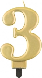 Gouden taartkaars nummer 3