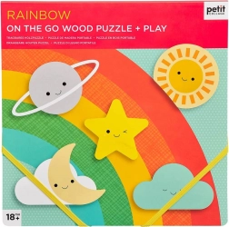 Petit Collage robuuste houten puzzel regenboog