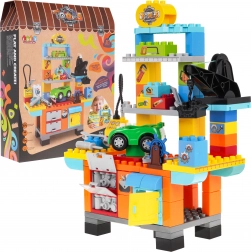Workshop construction set for kids 3+ with toy car, tools and compressor, 92 pieces