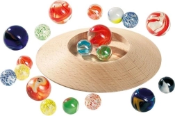 Goki glass marbles with cup