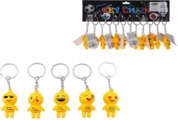 Sleutelhanger met smiley, metaal/kunststof, 9 cm
