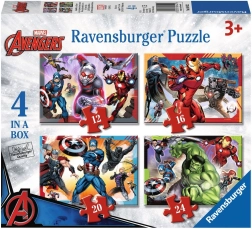 RAVENSBURGER Puzzel Avengers: De machtigste helden van de aarde 4-in-1 (12,16,20,24 stukjes)