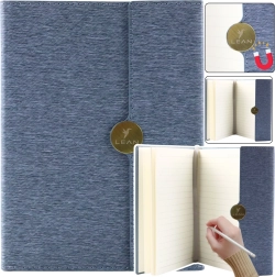 A5 Office Notebook with Magnetic Closure, Lined, Grey