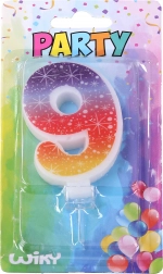 Party Candle Number 9 Stars