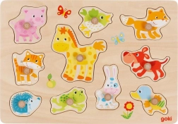 Goki houten inlegpuzzel voor kinderen - Jongdieren