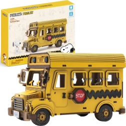 Puremind modèle 3D en bois du bus scolaire PEANUTS Snoopy – kit de construction