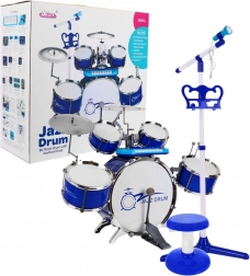 Muziekset voor kinderen met drums, keyboard en microfoon 3+ – Blauw