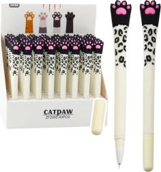 Gel Pen Cat Paw Blue Ink White And Black