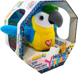 Steppos Happy Yappers blauwe papegaai – interactieve pluche handpop