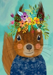 Puzzle 1000 Pieces Floral Friends – Squirrel by Mia Charro