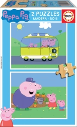 Educa houten puzzel Peppa Pig 2x9 stukjes