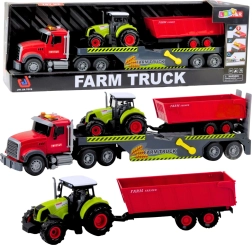 Truck Set with Tractor and Trailer – lights and sounds, red