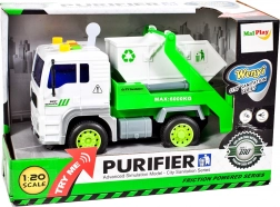 vuilniswagen met witte container 1:20 met licht en geluid