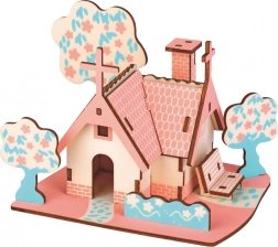 Woodcraft houten 3D-puzzel Amerikaanse blokhut