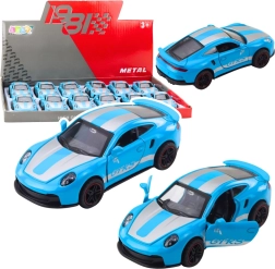 Voiture de sport en métal GTRS 1:43 à propulsion à friction et portes ouvrantes – bleu