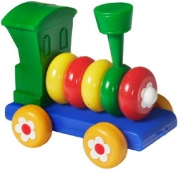 colorful plastic train for children with rings