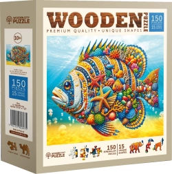 Houten puzzel Modieuze vis 150 stukjes
