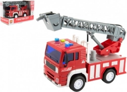 Brandweerauto met waterstraal en lichteffecten