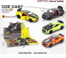 Sport metal car 1:36 with opening doors and pull-back drive