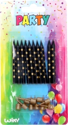 Kaarsen met houders met gouden stippen, 10 stuks