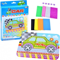 Mosaïque en mousse créative voiture – set autocollant pour enfants