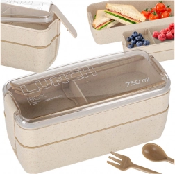 Modulaire lunchbox met compartimenten 750 ml, beige