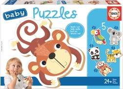 Educa baby puzzel Wilde dieren 5-in-1 (3–5 stukjes)