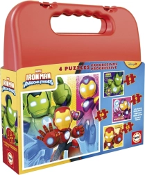 IRON MAN Puzzle in a Case 4 in 1 (6, 9, 12, 16 pieces)