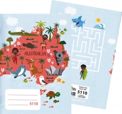 Školní sešit A5 10 vel dubbelgevouwen ruitjes 10 × 10 mm – Australië