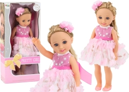 Pink Dress Doll Long Hair Brush 38 cm