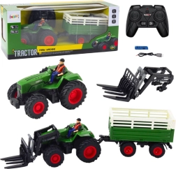 Tracteur RC avec remorque et fourches 2,4 GHz