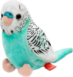 Plush Budgerigar Parakeet Toy, Azure-White