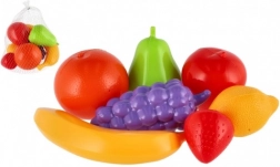 Plastic fruit voor kinderkeukentje in net (7 stuks)