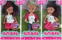 Pop met diertje 12 cm