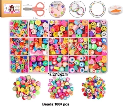 Set of 1000 Colorful Beads for DIY Crafting