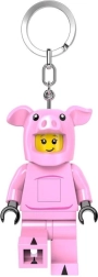 LEGO minifiguur sleutelhanger varkentje met lampje