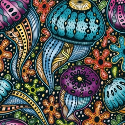 Quadratisches Puzzle Q Life Bunte Quallen 72 Teile