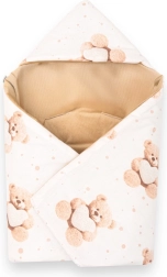 Couverture d’emmaillotage chaude pour siège auto Belisima Love Teddy Bear, beige