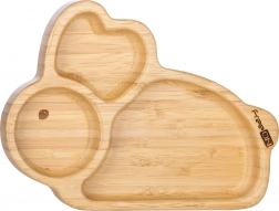 FreeON assiette pour enfant en bambou avec ventouse – Lapin