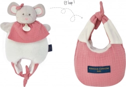 Doudou muis 3-in-1 in tas voor baby’s, 30 cm
