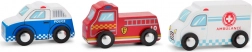 Set houten hulpverleningsvoertuigen voor kinderen