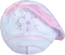 New Baby knitted beret, light pink, for children 3–4 years