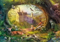 Puzzle château de conte de fées et forêt enchantée 1000 pièces SCHMIDT