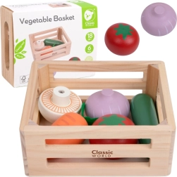 Classic World Panier en bois avec légumes