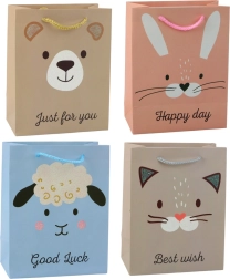 Paper gift bag with animal designs