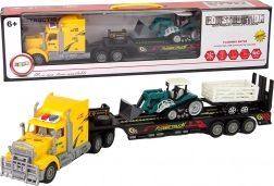 Op afstand bestuurbare vrachtwagen met oplegger 60 cm en graafmachine met verlichting